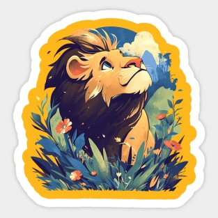cartoon lion Sticker